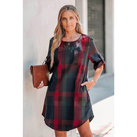 Cupshe Women’s Large Lady Leisure Plaid Flannel Dress - Picture 1 of 7